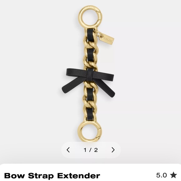 Coach | Bags | Coach Cci2 Bow Strap Extender Imylggold Black Smooth ...